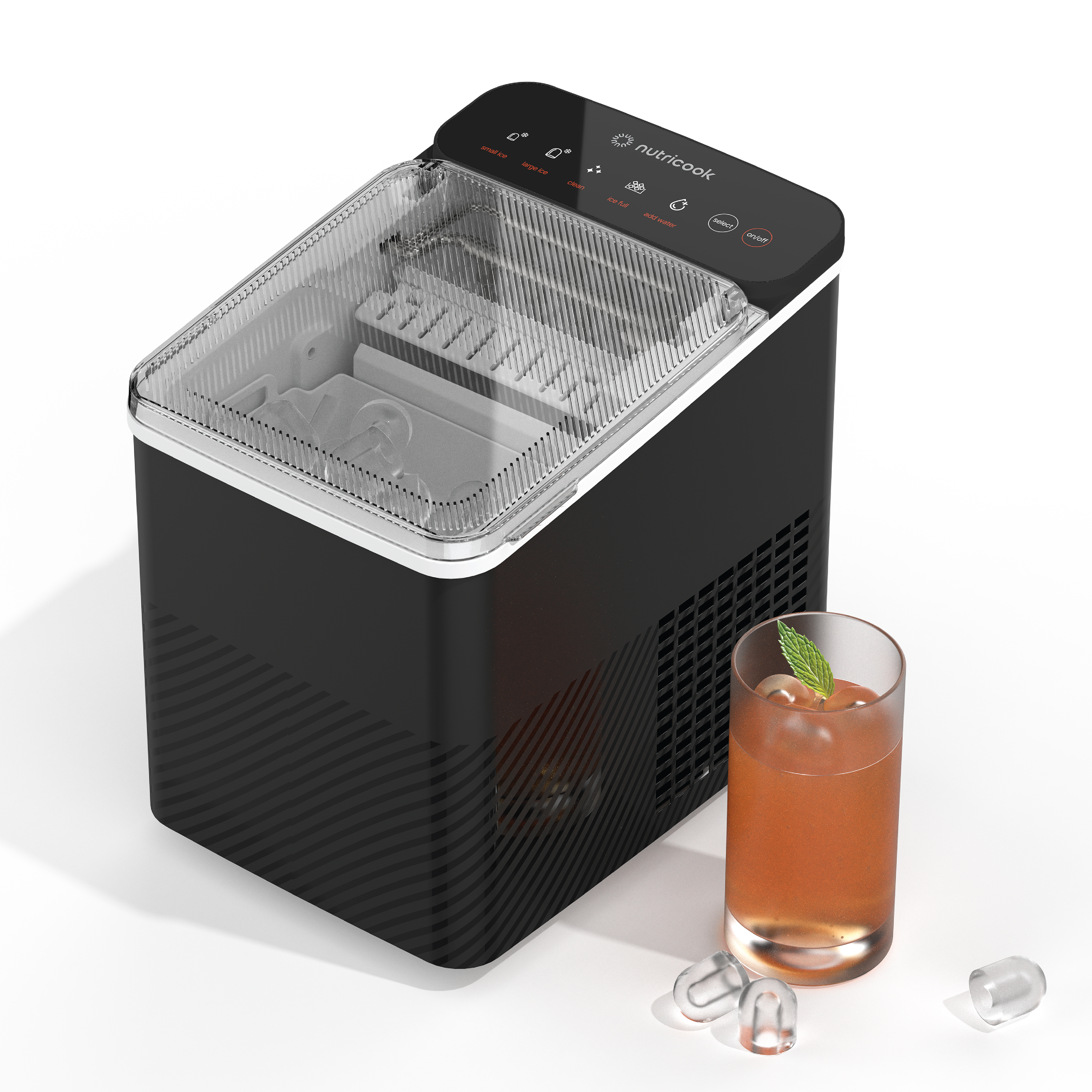 دستگاه یخ‌ساز پرتابل و هوشمند نوتریکوک رنگ مشکی - NC-ICY510K